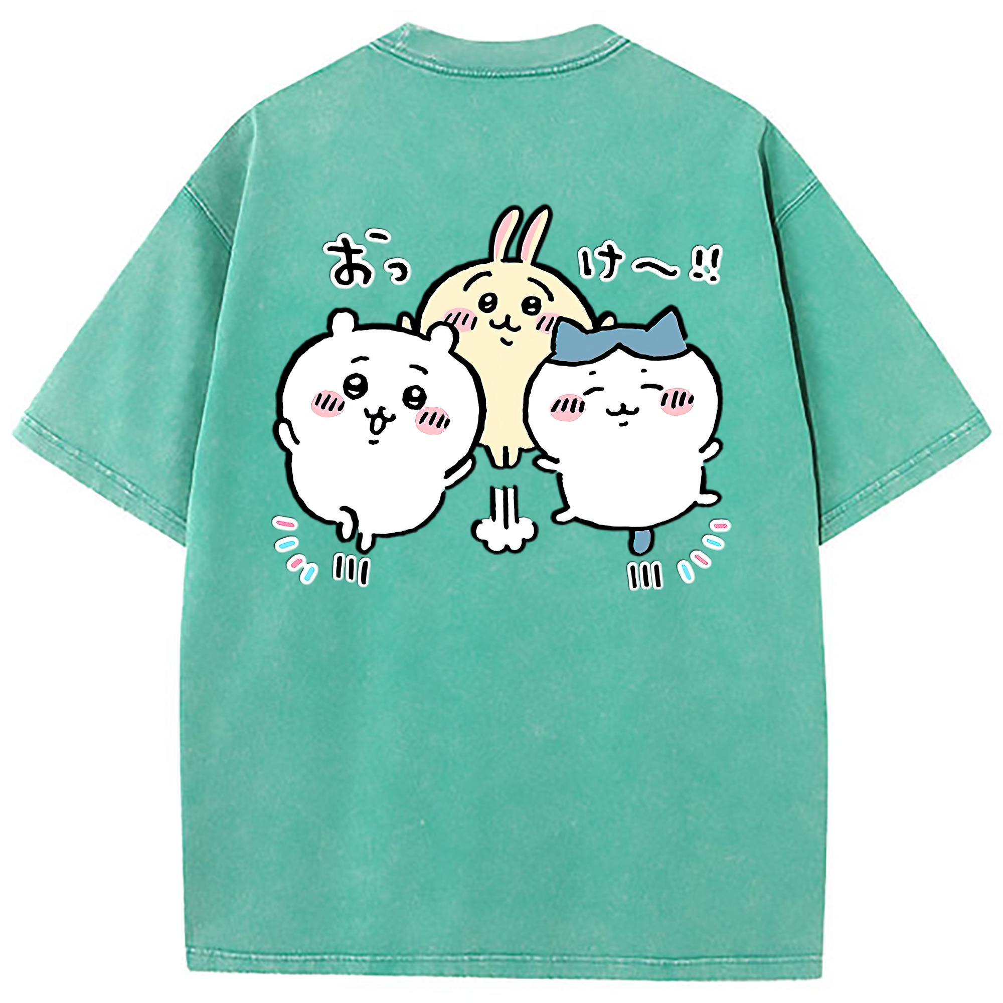 （画像用） ちいかわ ちいかわ Chii-kawa chiikawa 綿100% ヴィンテージ風 半袖Tシャツ（背面プリント）